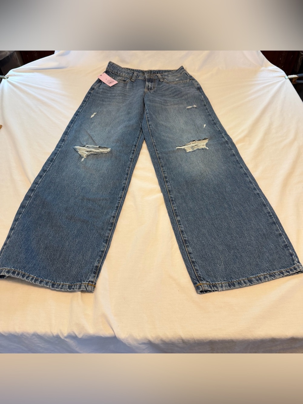 Wild Fable Wide Leg Distressed Women's Jeans - Blue Size 00 NWT